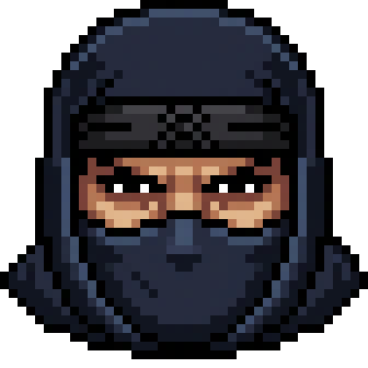 The Ninja mascot, pixel art