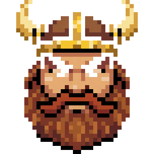 The Viking mascot, pixel art
