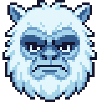 The Yeti mascot, pixel art